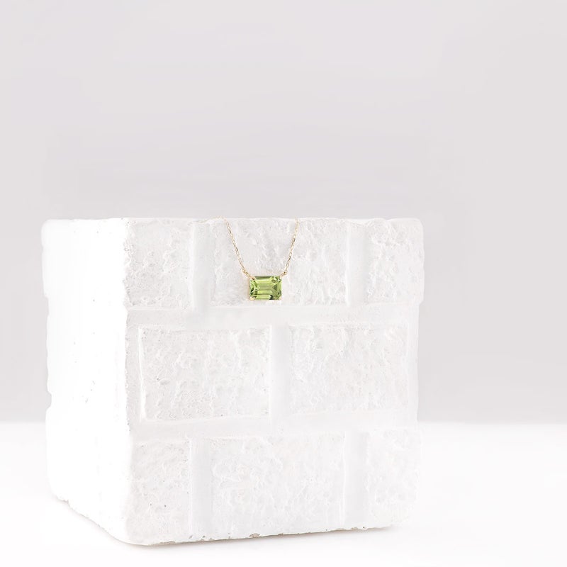 K18YG オクタゴンカット ペリドットネックレス_10