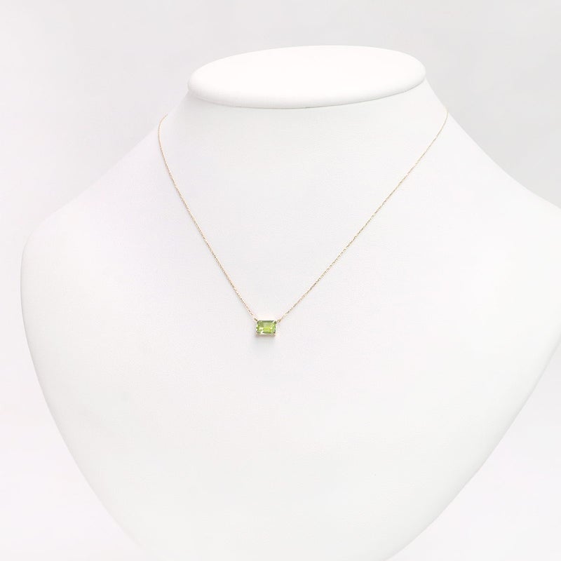 K18YG オクタゴンカット ペリドットネックレス_11