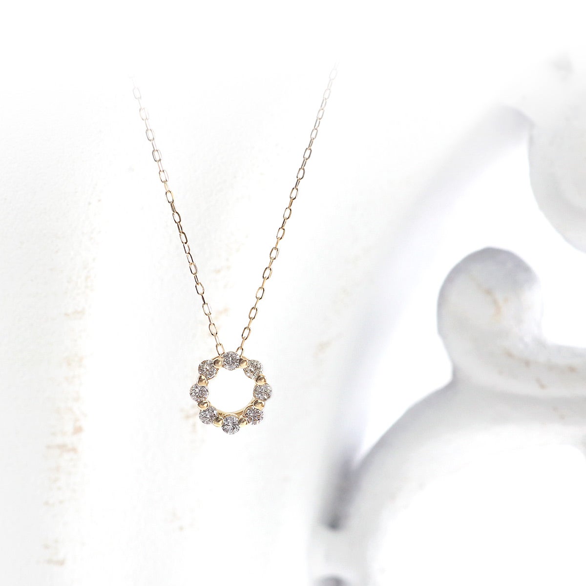 K18YG ダイヤモンド サークルネックレス_02