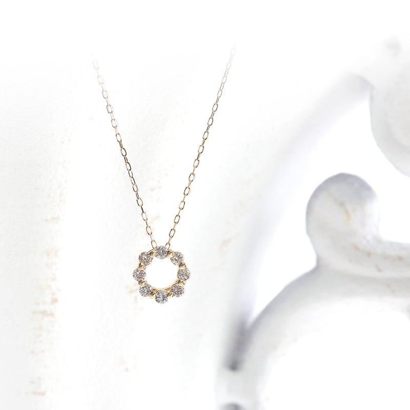 K18YG ダイヤモンド サークルネックレス_02