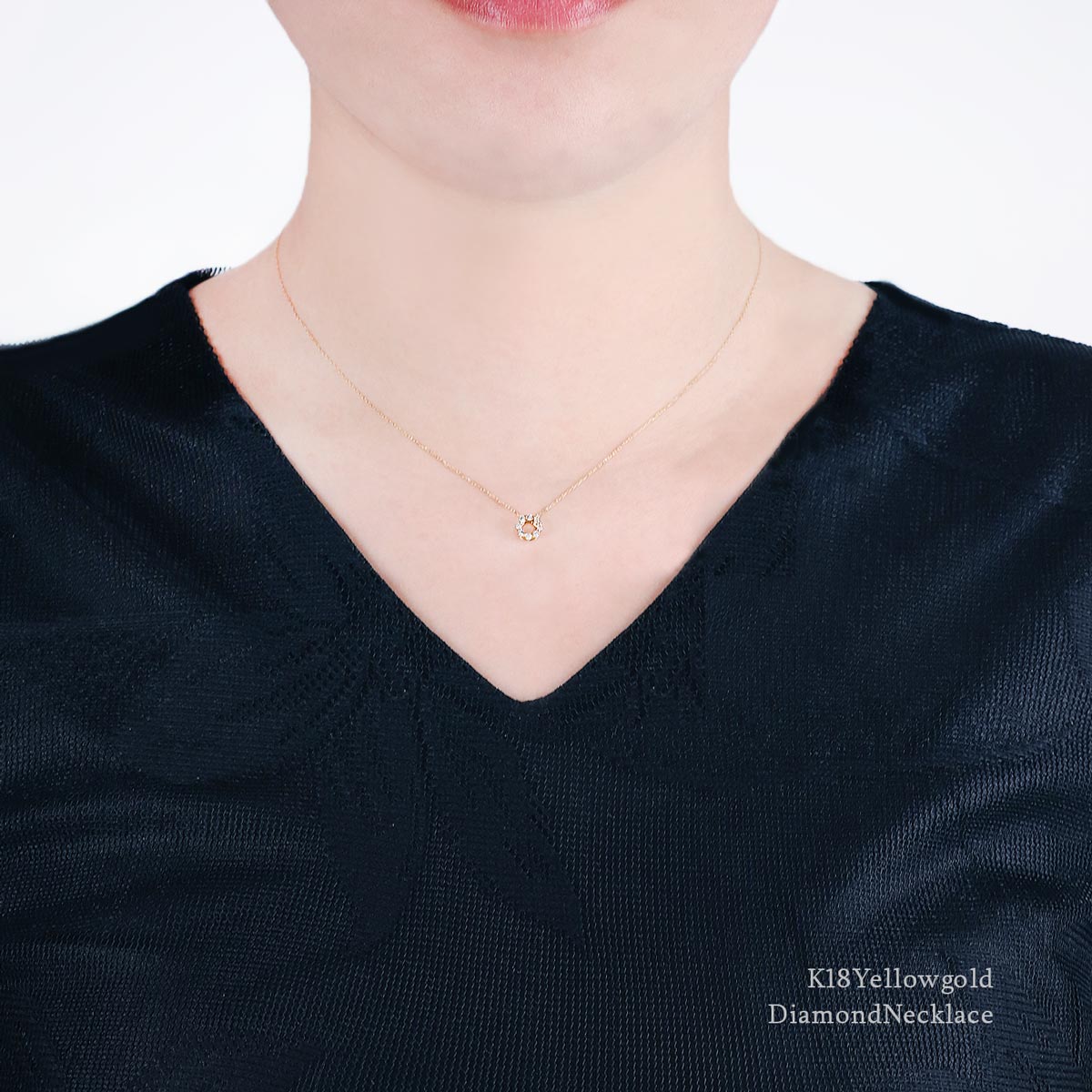 K18YG ダイヤモンド サークルネックレス_04