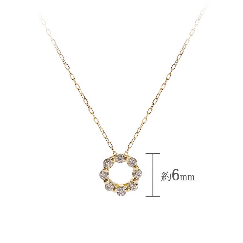 K18YG ダイヤモンド サークルネックレス_05