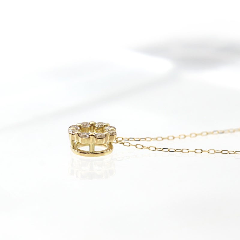 K18YG ダイヤモンド サークルネックレス_09