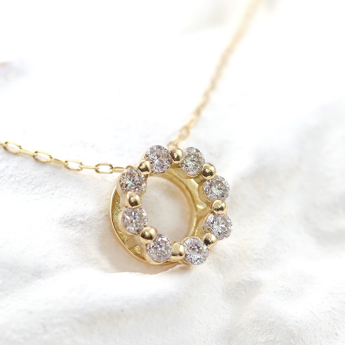 K18YG ダイヤモンド サークルネックレス_10