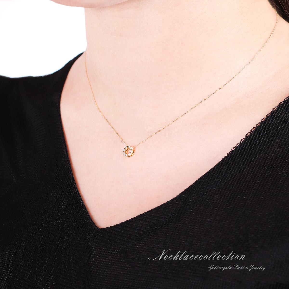 K18YG ダイヤモンド サークルネックレス_12