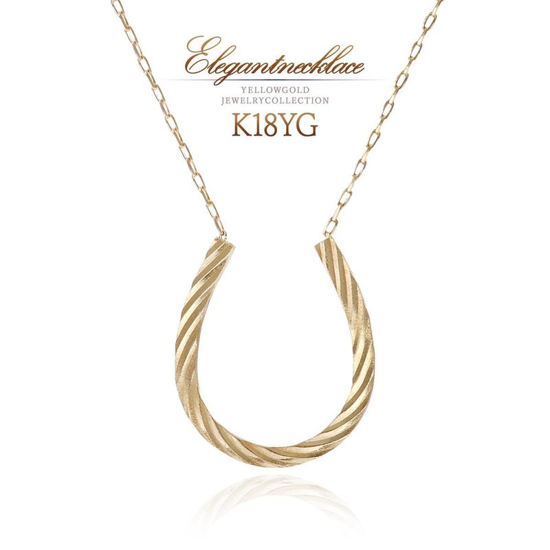 K18YG 馬蹄（ホースシュー）ネックレス_01