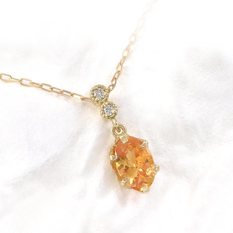 K18YG ダイヤモンド＆オレンジガーネットネックレス_02