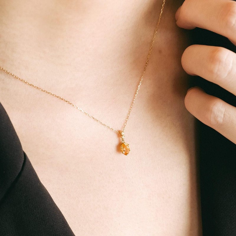 K18YG ダイヤモンド＆オレンジガーネットネックレス_04