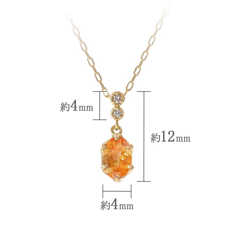 K18YG ダイヤモンド＆オレンジガーネットネックレス_05