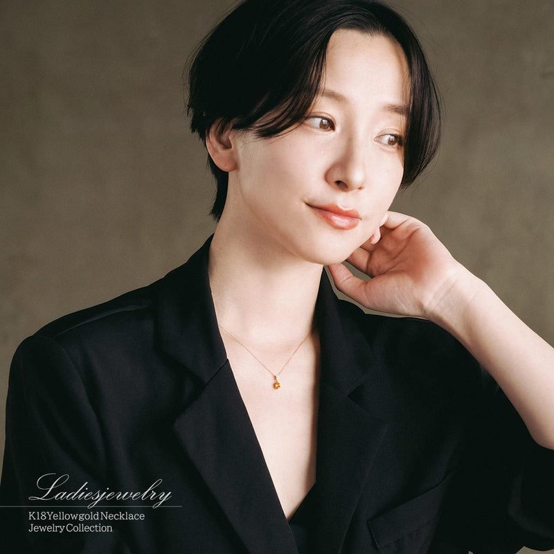 K18YG ダイヤモンド＆オレンジガーネットネックレス_11