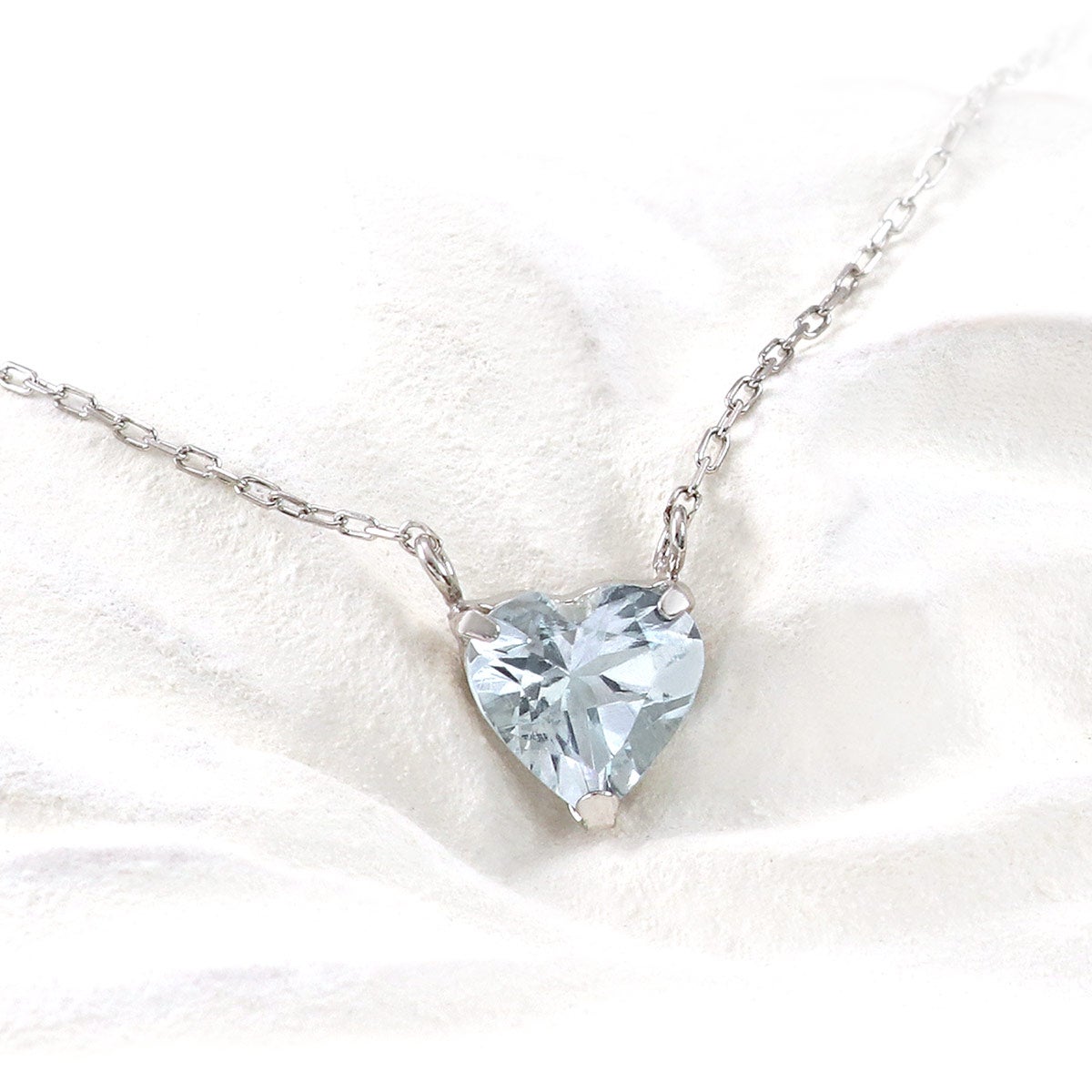 Pt900/Pt850 アクアマリン ハートネックレス_02