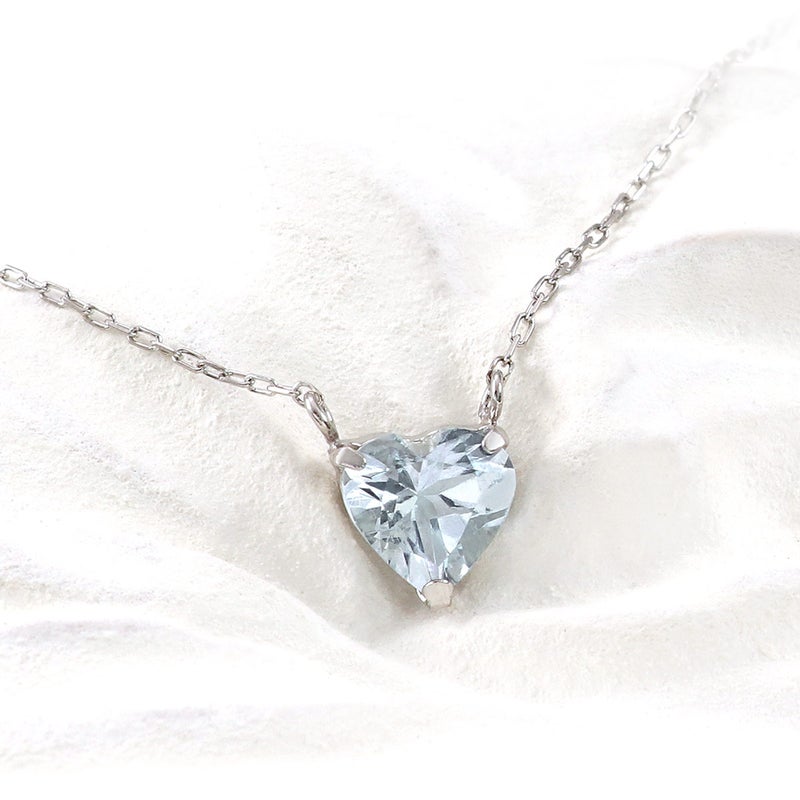 Pt900/Pt850 アクアマリン ハートネックレス_02