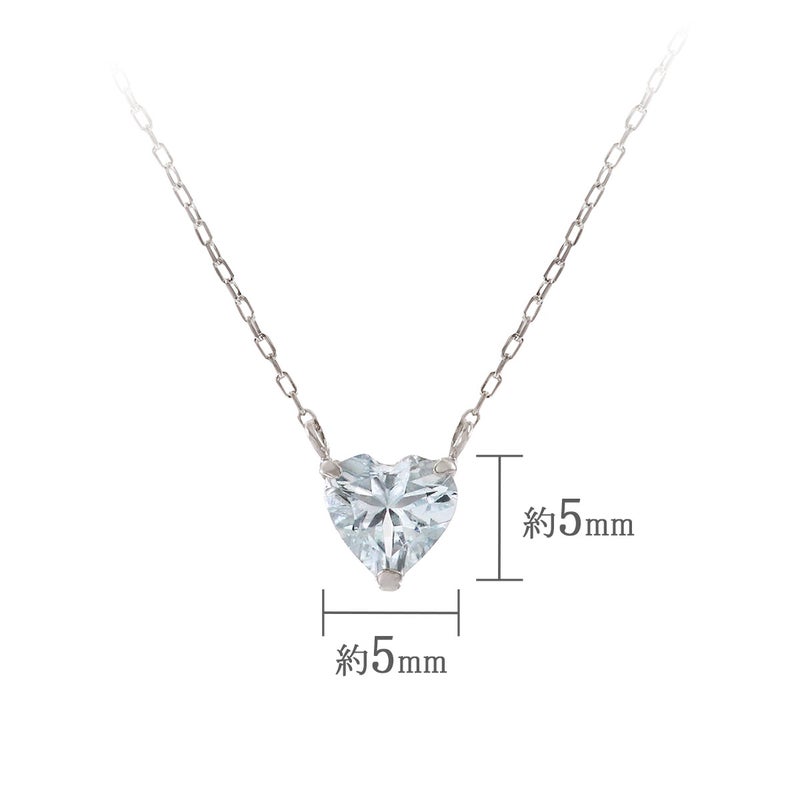 Pt900/Pt850 アクアマリン ハートネックレス_05