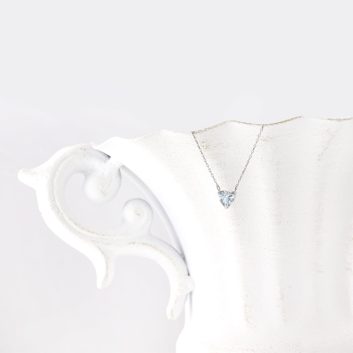 Pt900/Pt850 アクアマリン ハートネックレス_11