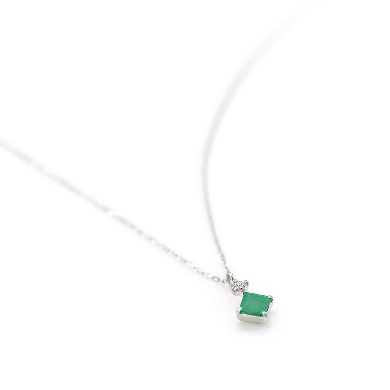 Pt900 ダイヤモンド＆エメラルド ネックレス_03