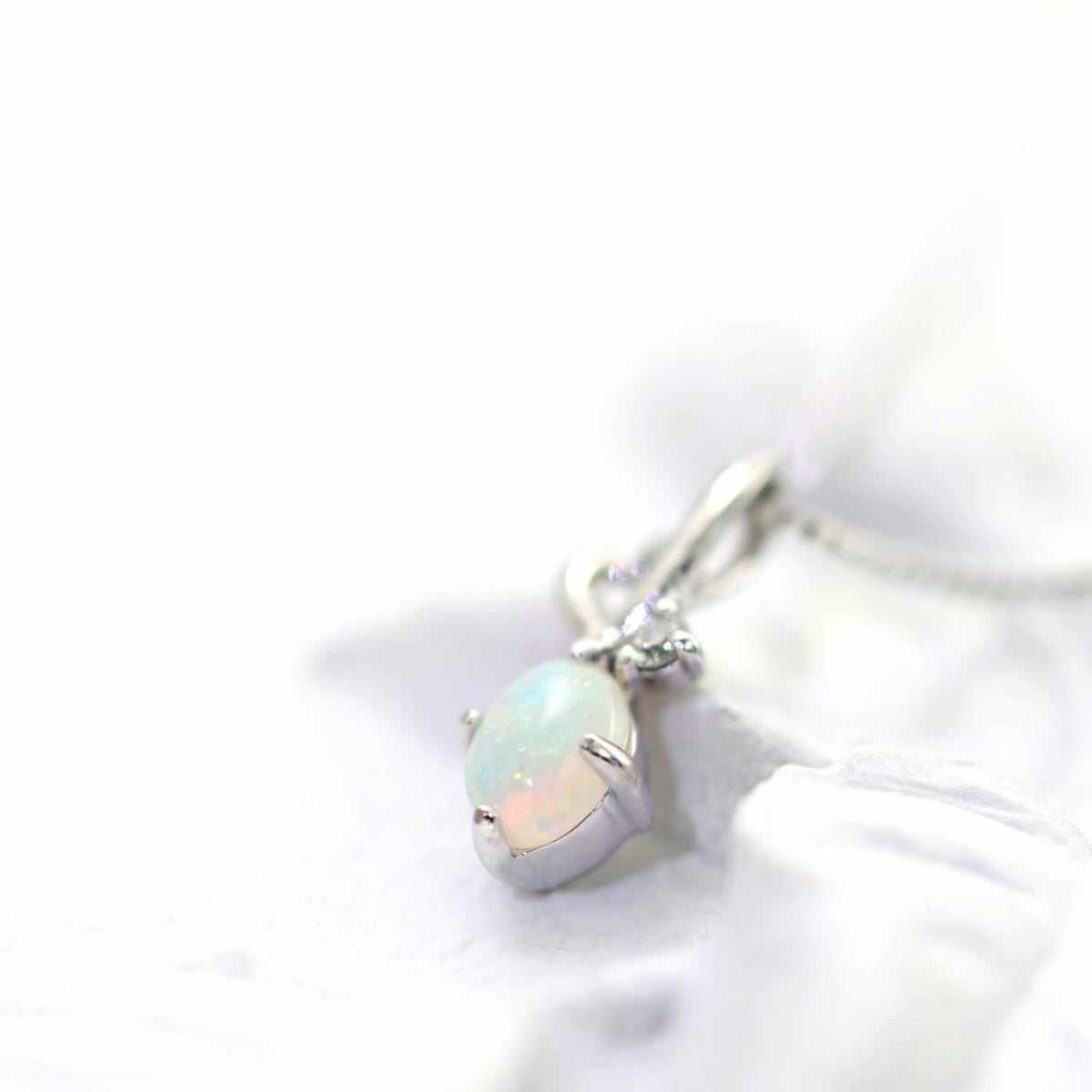 Pt950 オパール＆ダイヤモンド ネックレス 10月誕生石_04