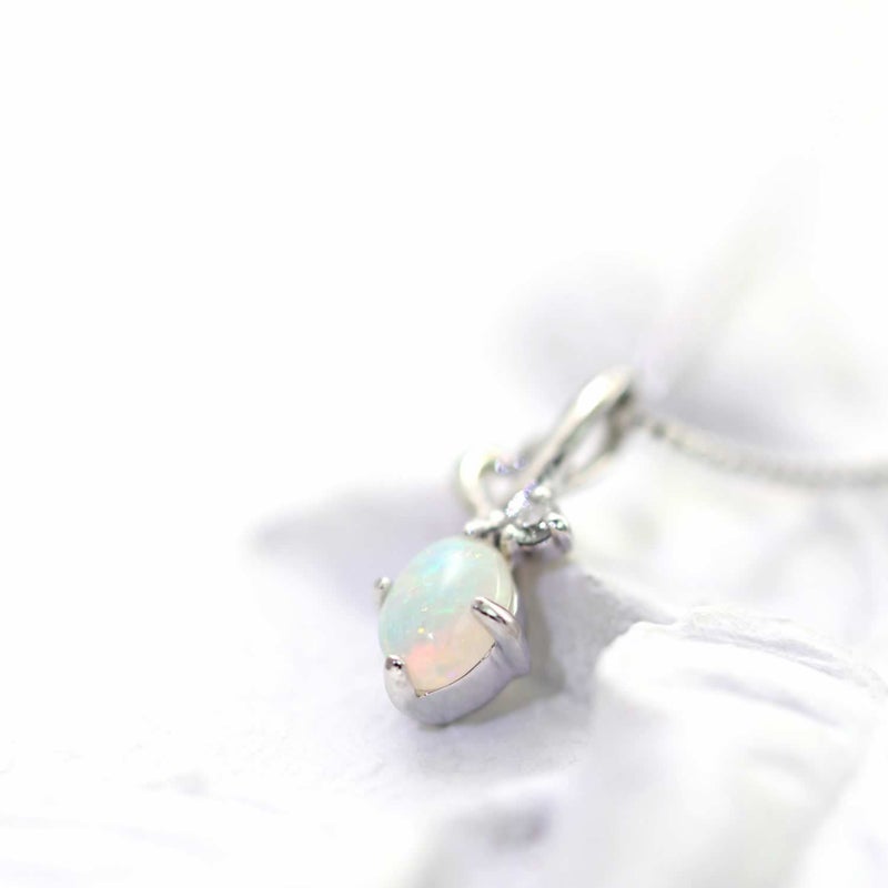 Pt950 オパール＆ダイヤモンド ネックレス 10月誕生石_04