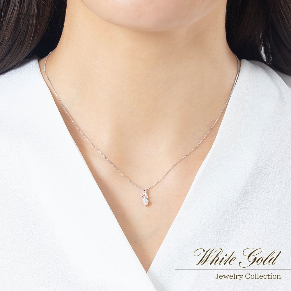 Pt950 オパール＆ダイヤモンド ネックレス 10月誕生石_05