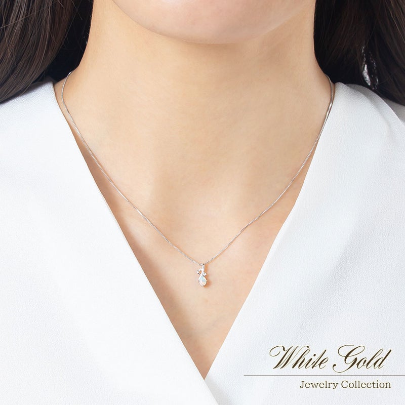 Pt950 オパール＆ダイヤモンド ネックレス 10月誕生石_05