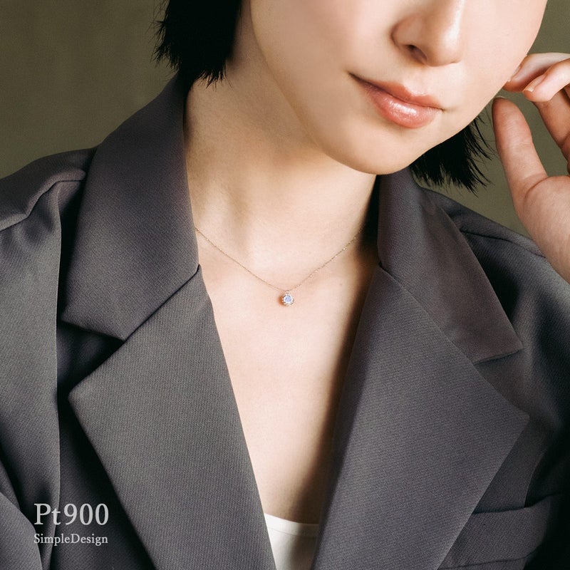 Pt900 ブルームーンストーン ネックレス_10