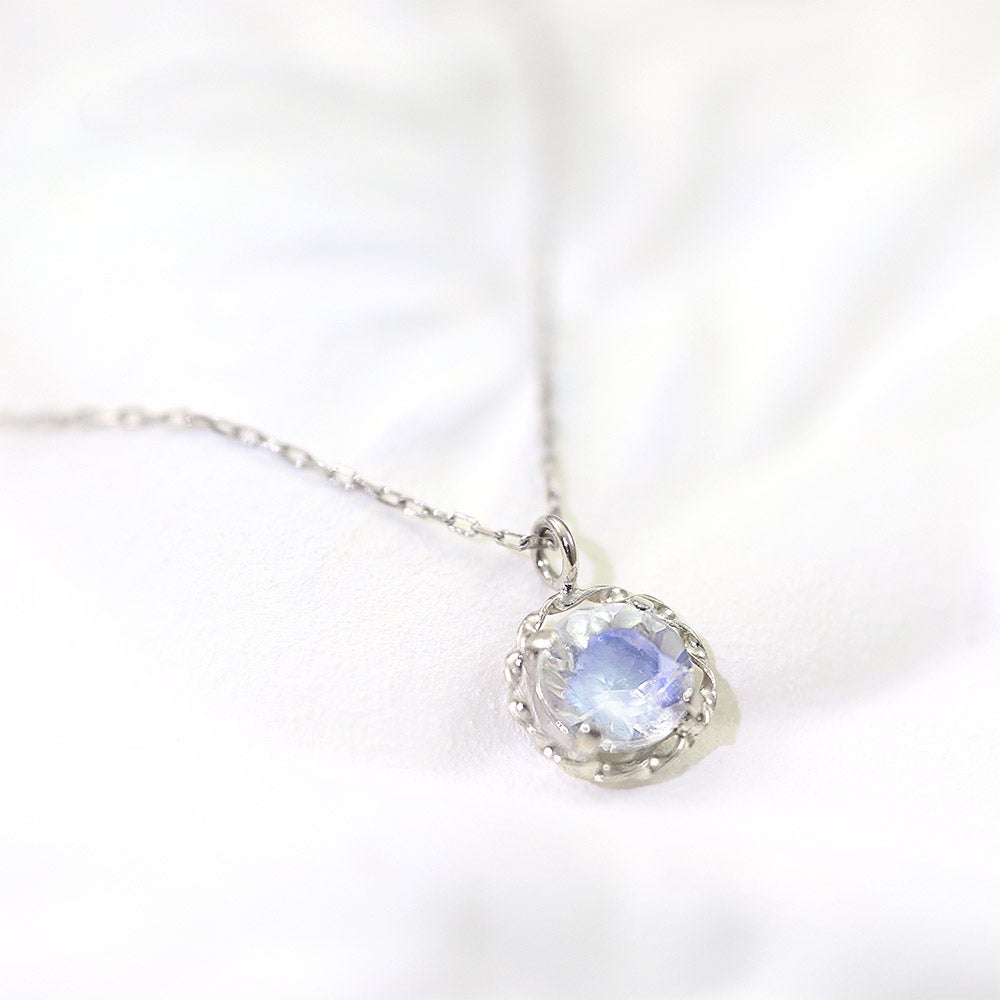 Pt900 ブルームーンストーン ネックレス_11