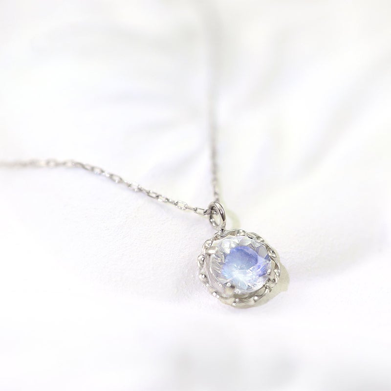 Pt900 ブルームーンストーン ネックレス_11