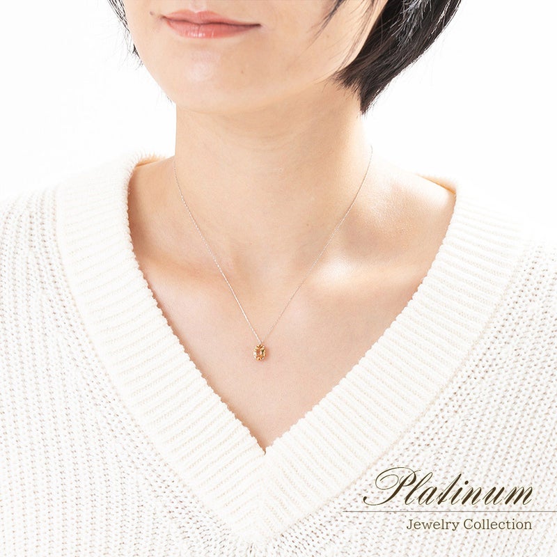 Pt900 インペリアルトパーズ ネックレス 11月の誕生石_05