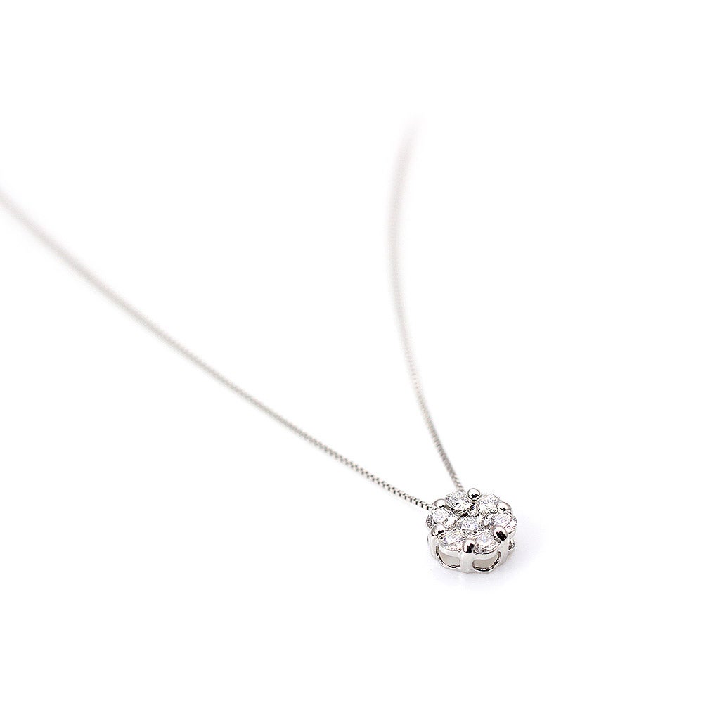 Pt900 ダイヤモンド フラワー ネックレス_02