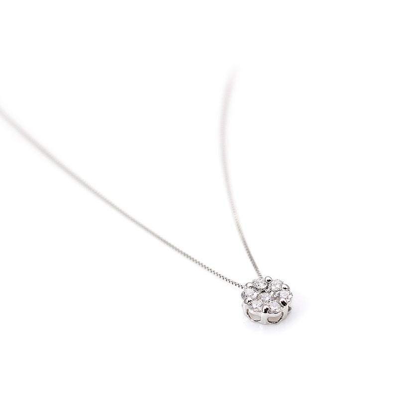 Pt900 ダイヤモンド フラワー ネックレス_02