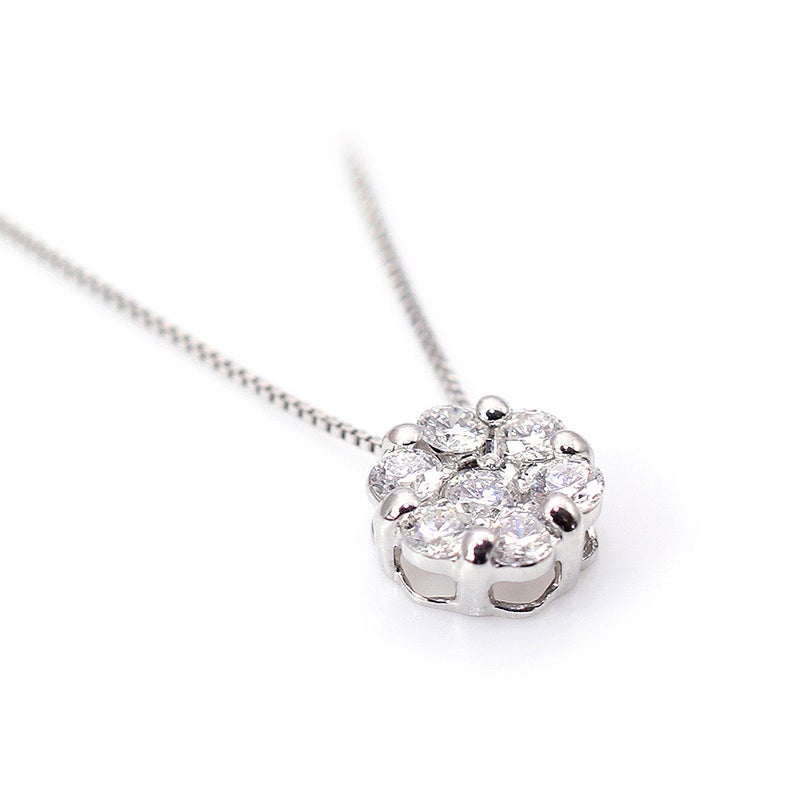 Pt900 ダイヤモンド フラワー ネックレス_03
