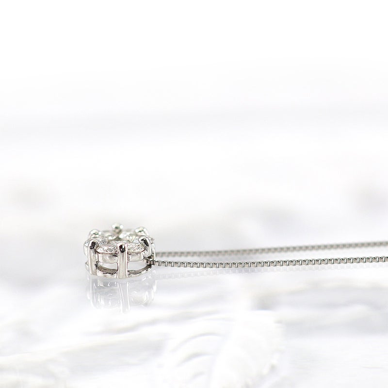 Pt900 ダイヤモンド フラワー ネックレス_11