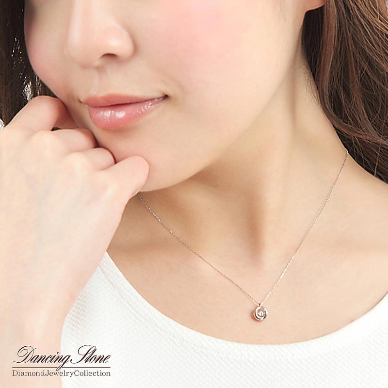 Pt900 ダンシングストーン ダイヤモンドネックレス_12