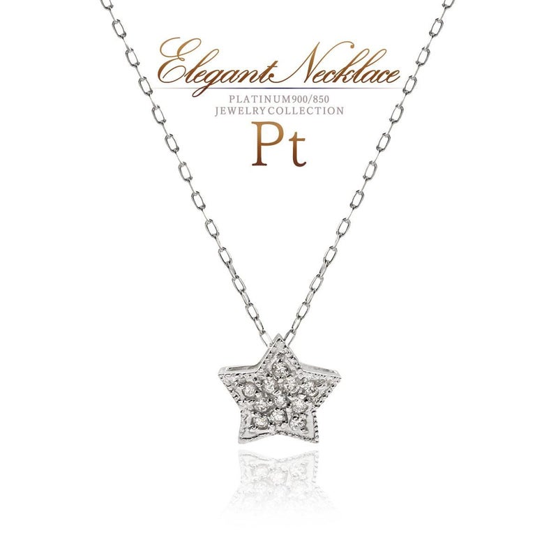 Pt900 ダイヤモンド 星モチーフネックレス_01