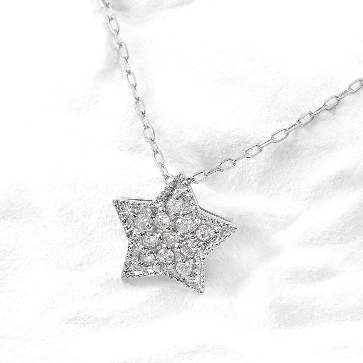 Pt900 ダイヤモンド 星モチーフネックレス_02
