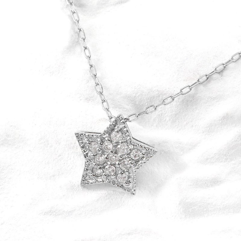 Pt900 ダイヤモンド 星モチーフネックレス_02
