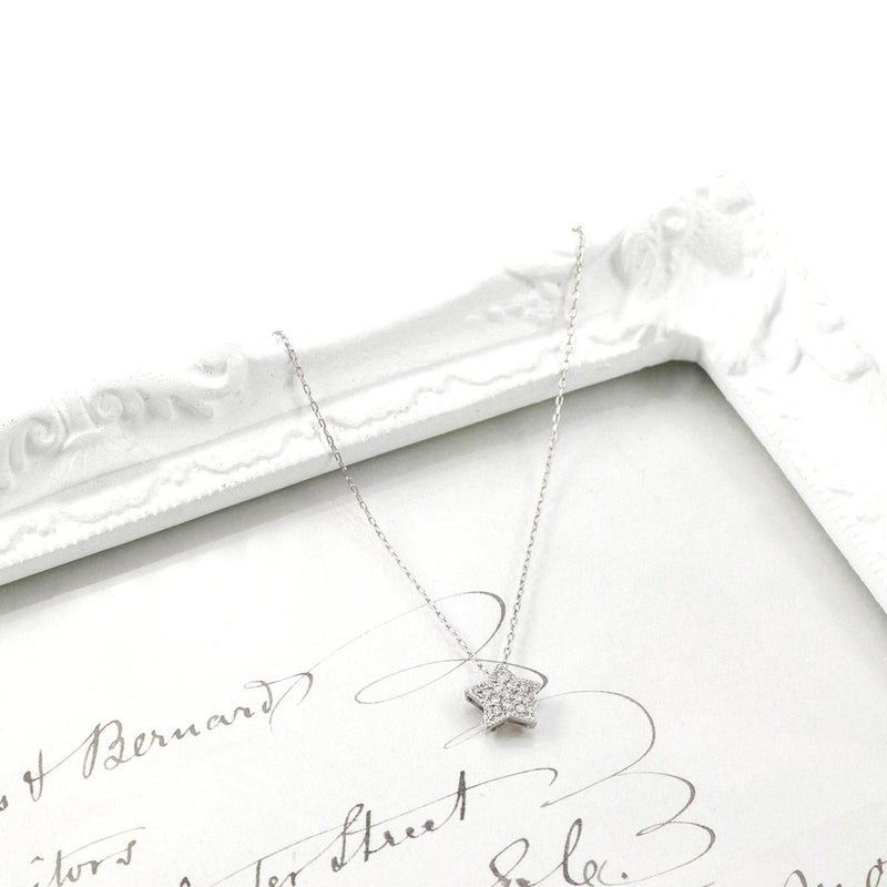 Pt900 ダイヤモンド 星モチーフネックレス_09