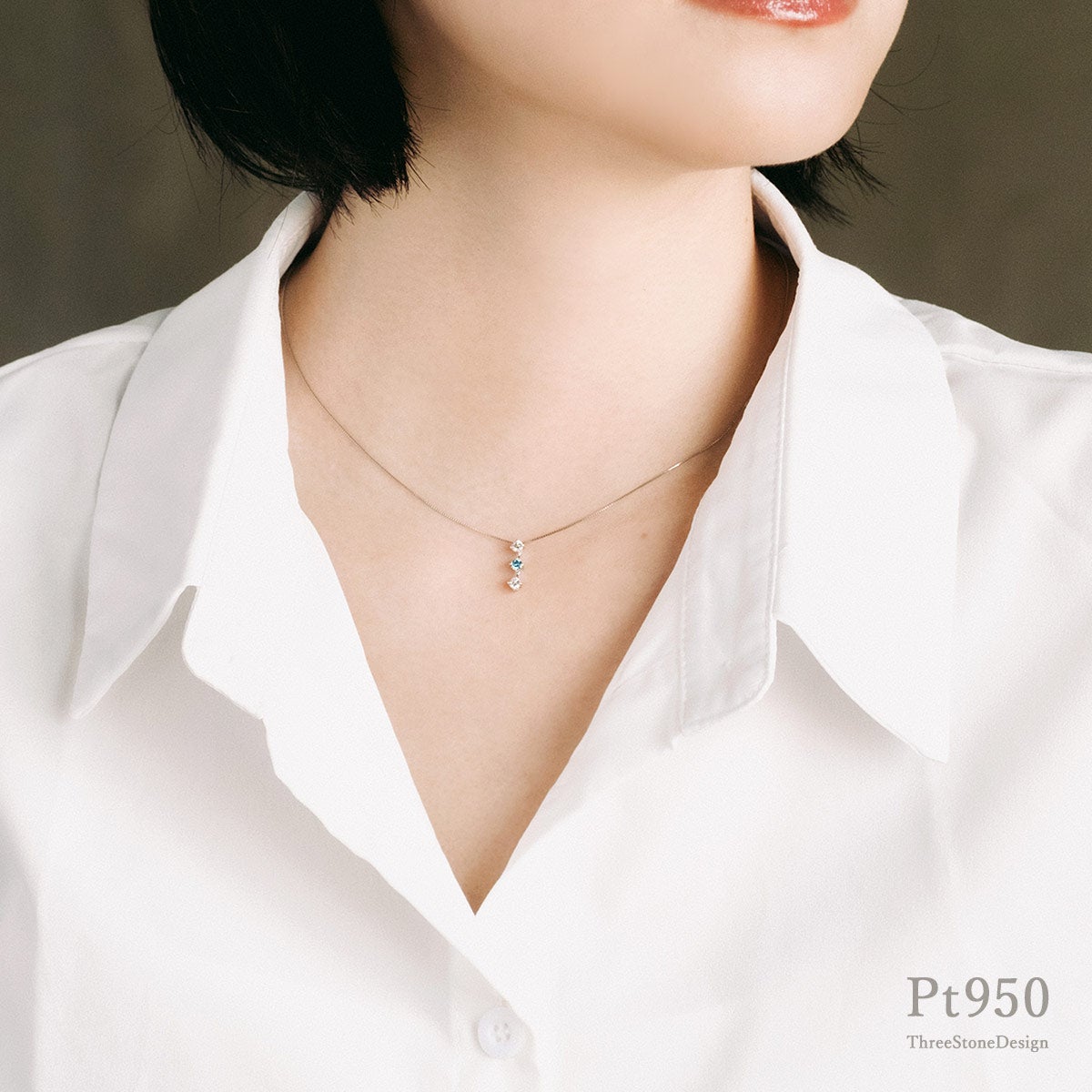 Pt950 ダイヤモンド＆ブルーダイヤモンド ネックレス | Jewelry ROLA