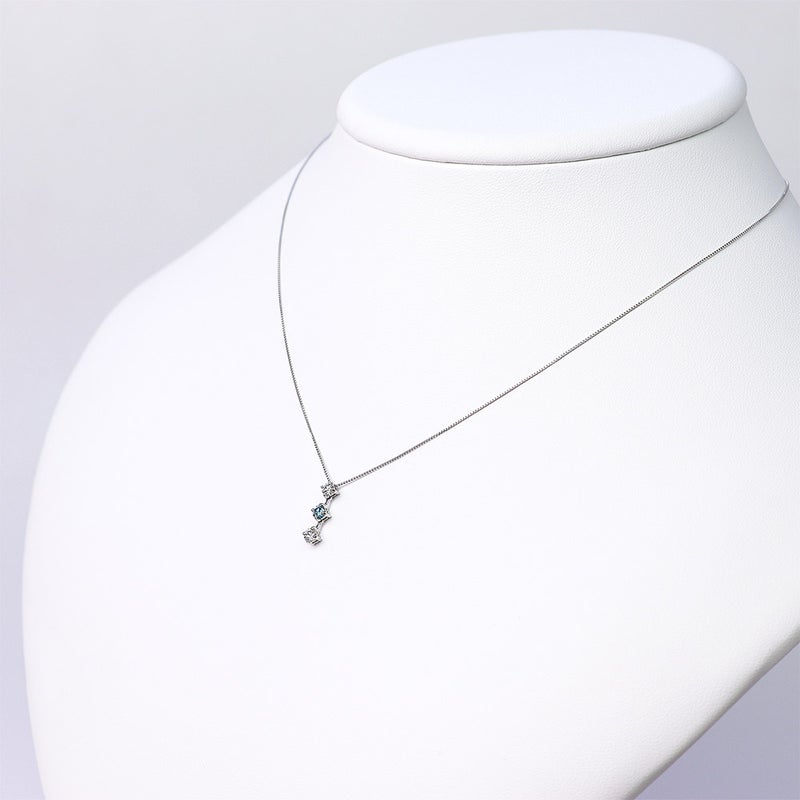 Pt950 ダイヤモンド＆ブルーダイヤモンド ネックレス_10