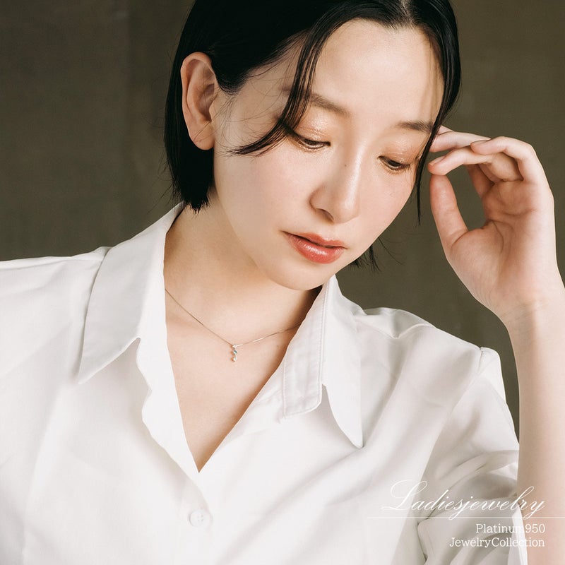 Pt950 ダイヤモンド＆ブルーダイヤモンド ネックレス_11