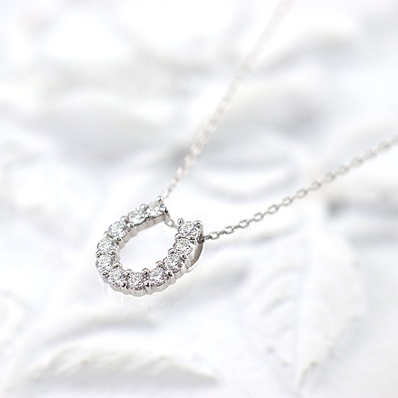 Pt900 ダイヤモンド 馬蹄（ホースシュー）ネックレス_04