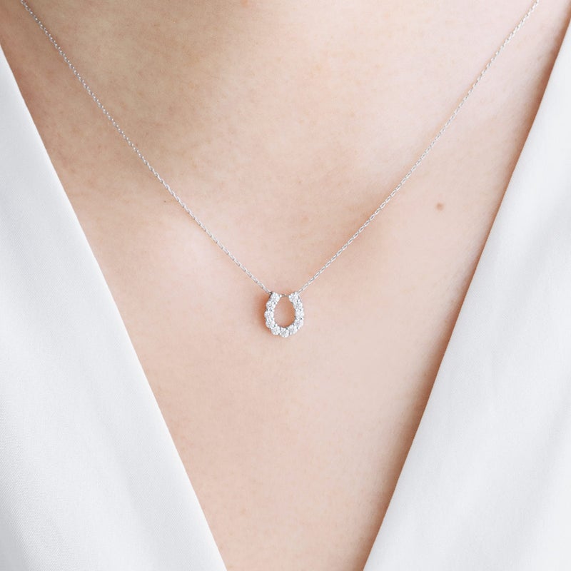 Pt900 ダイヤモンド 馬蹄（ホースシュー）ネックレス_05