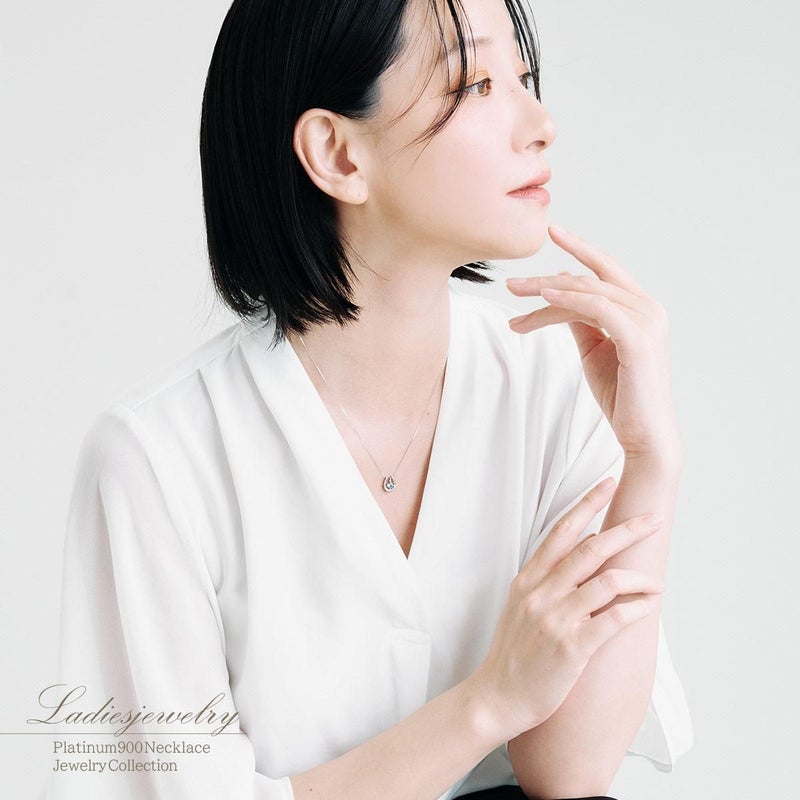 Pt900 ダイヤモンド＆アクアマリン 馬蹄（ホースシュー）ネックレス_11