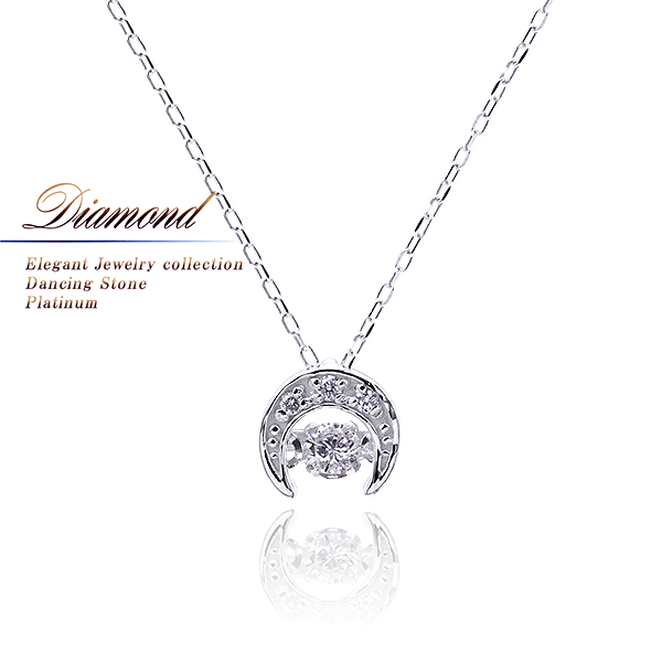 Pt900 三日月 ダンシングストーン ダイヤモンドネックレス_01