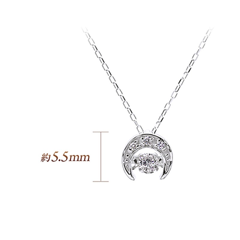 Pt900 三日月 ダンシングストーン ダイヤモンドネックレス_05