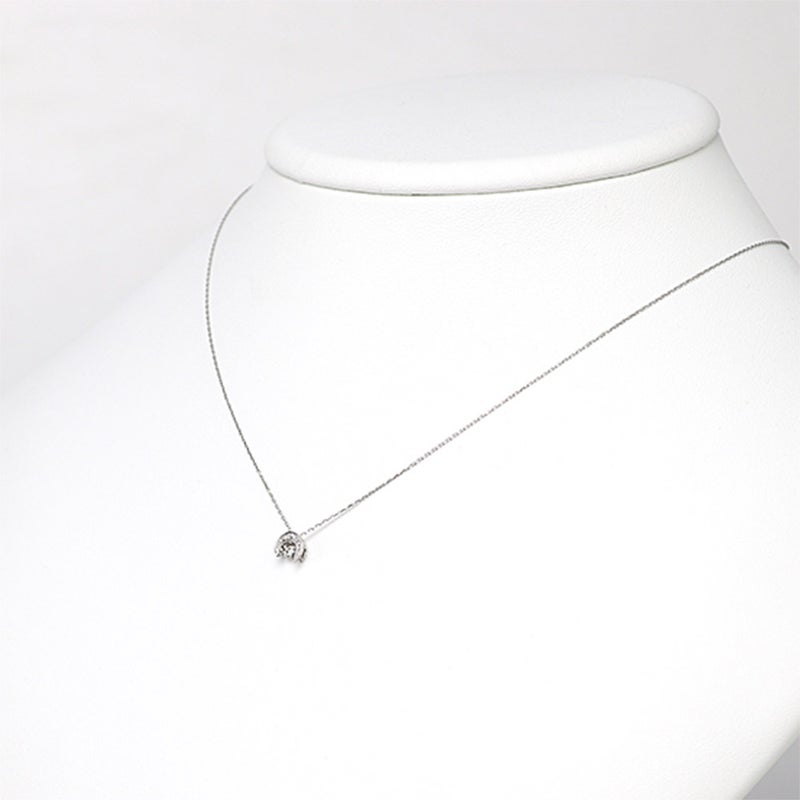 Pt900 三日月 ダンシングストーン ダイヤモンドネックレス_11