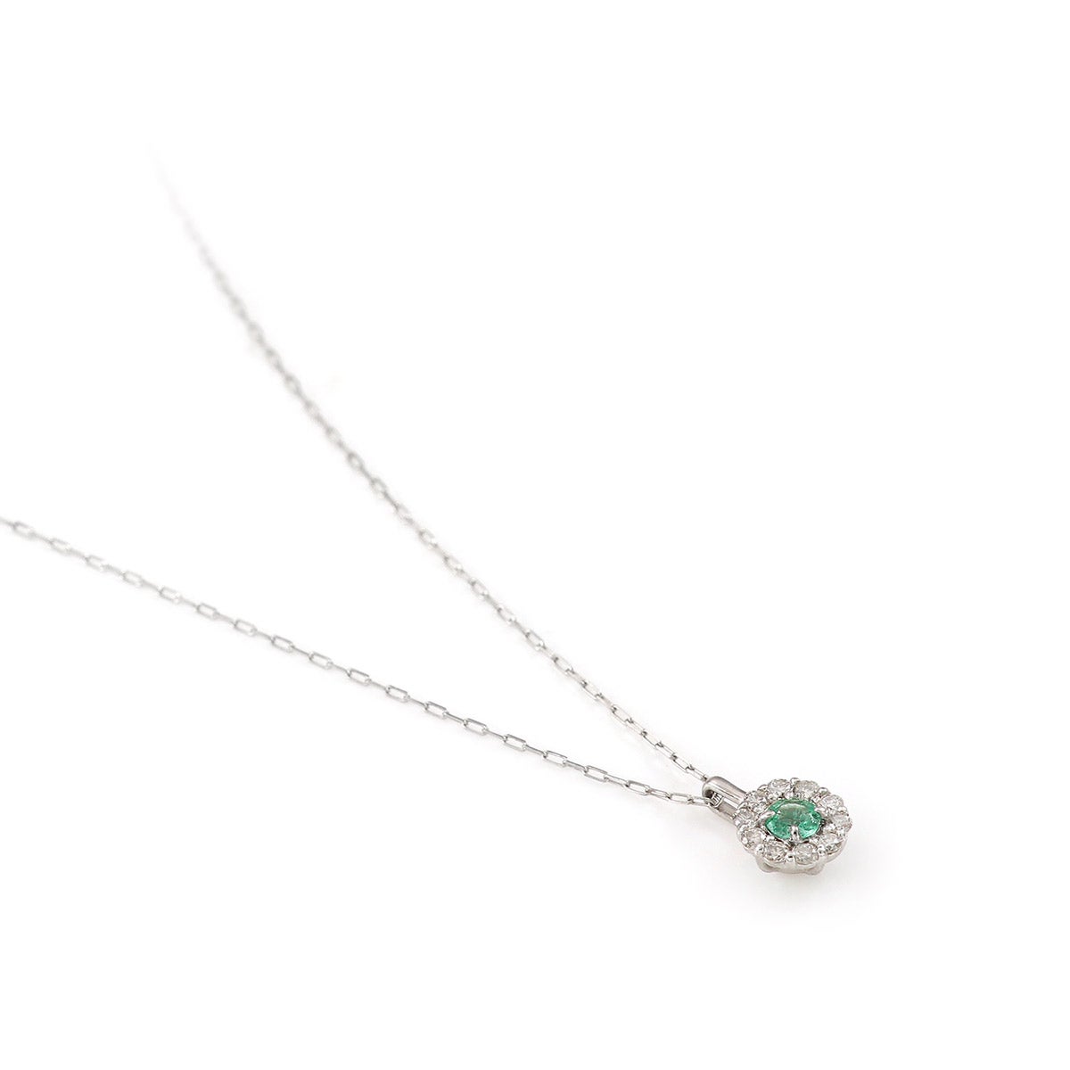 Pt950 ダイヤモンド＆エメラルドネックレス_03