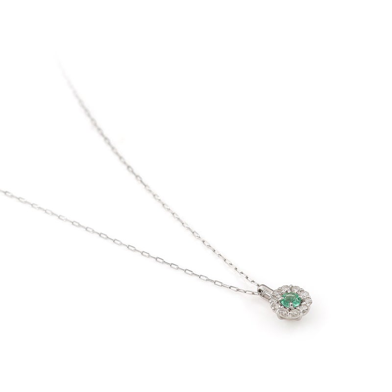 Pt950 ダイヤモンド＆エメラルドネックレス_03