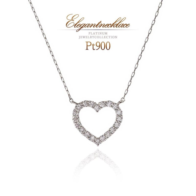Pt900 ダイヤモンド ハートネックレス_01