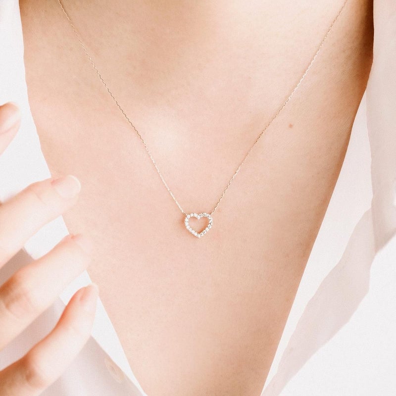 Pt900 ダイヤモンド ハートネックレス_04