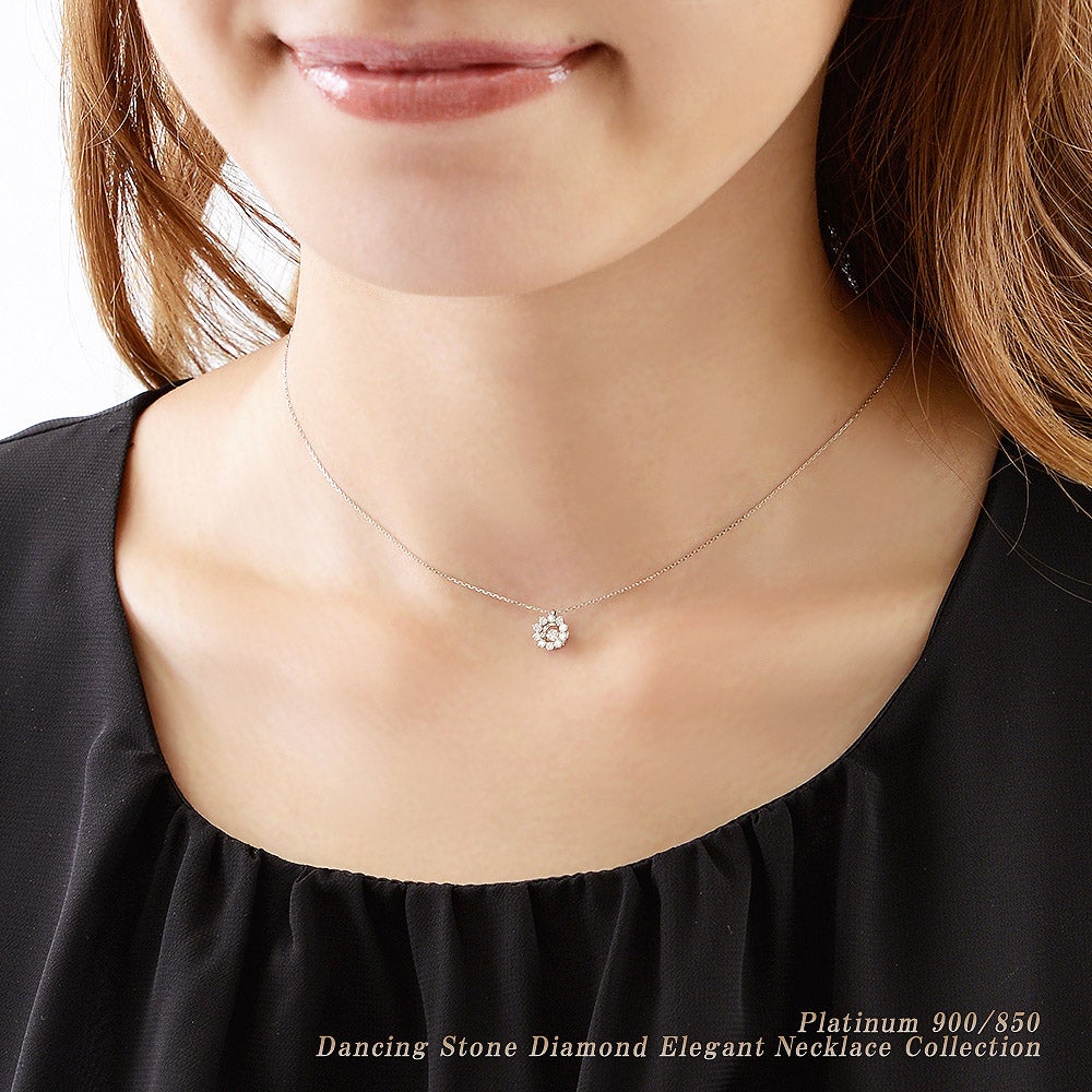 Pt900 ダンシングストーン ダイヤモンドネックレス_14